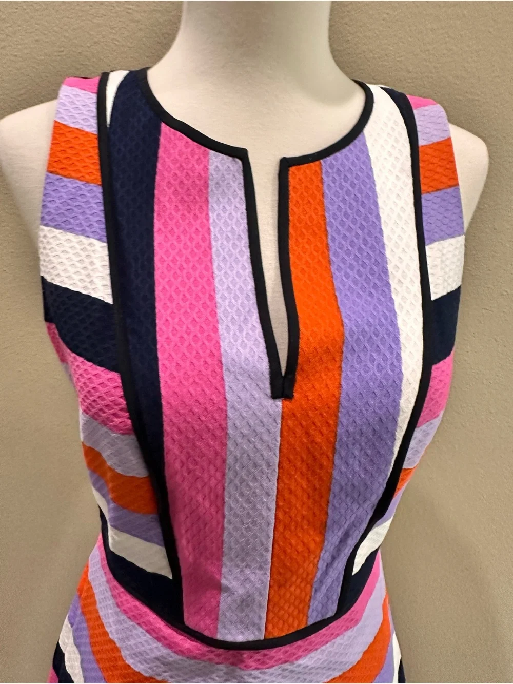 Kate Spade Sunset Stripe Jacquard Dress Striped Sleeveless A-Line Dress Size 0